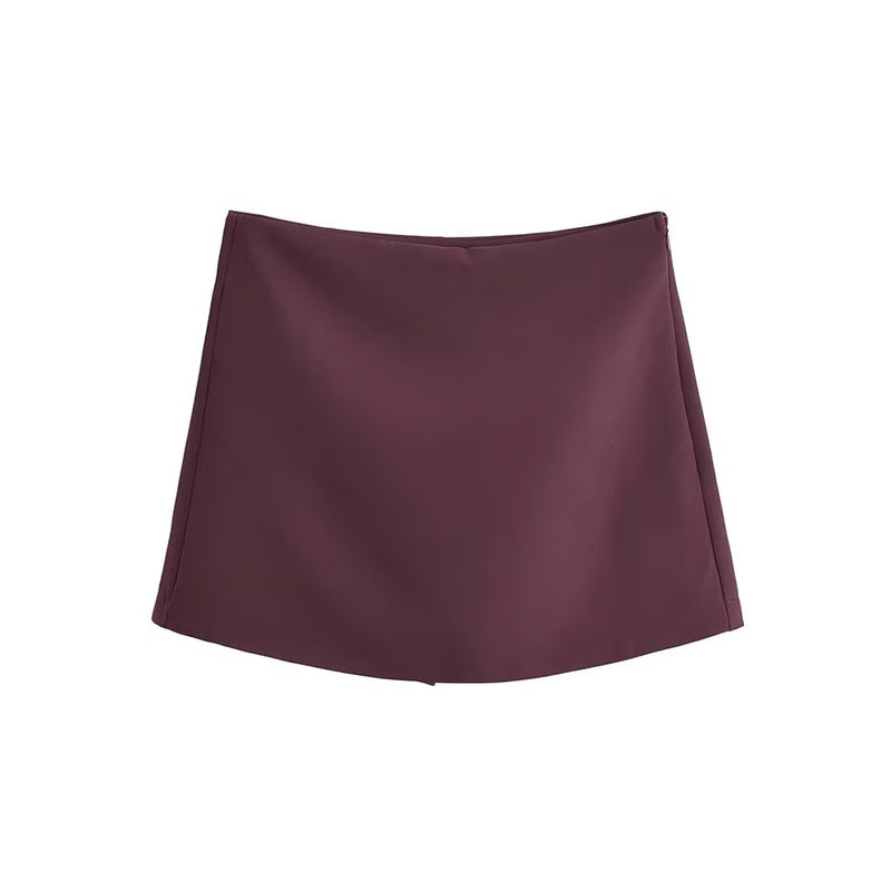 High Waist Skort with Built-In Shorts and Side Zipper for Effortless Everyday Confidence