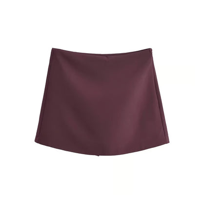 High Waist Skort with Built-In Shorts and Side Zipper for Effortless Everyday Confidence