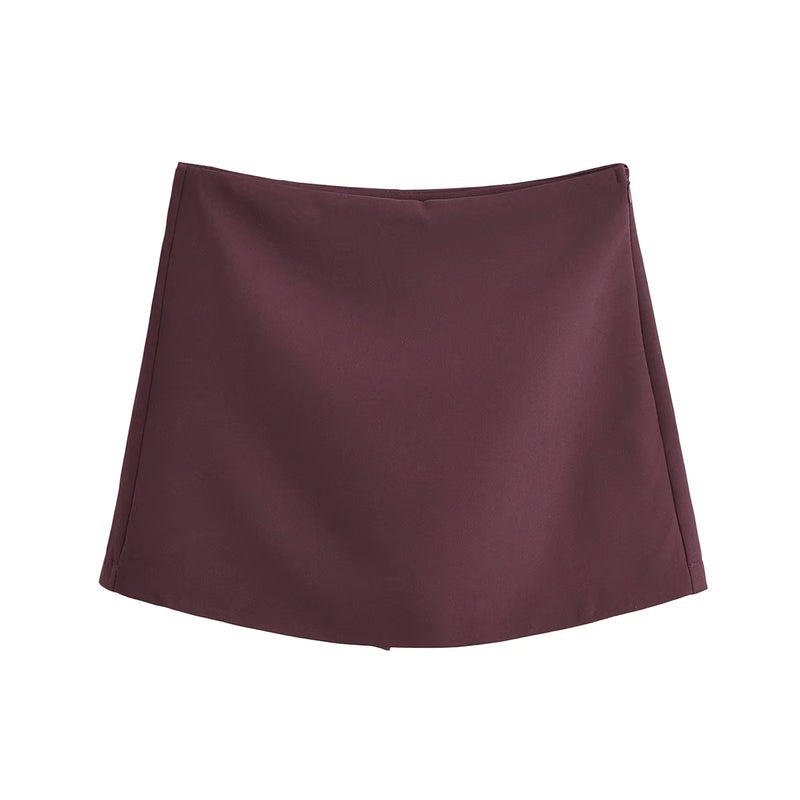 High Waist Skort with Built-In Shorts and Side Zipper for Effortless Everyday Confidence