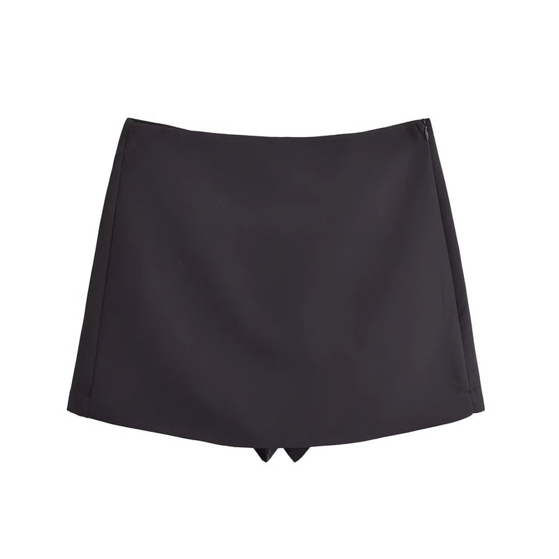 High Waist Skort with Built-In Shorts and Side Zipper for Effortless Everyday Confidence