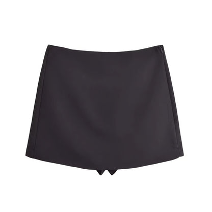 High Waist Skort with Built-In Shorts and Side Zipper for Effortless Everyday Confidence