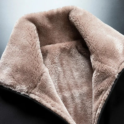 Winter Windproof Thick Fleece Jacket – Mens Classic Outdoor Outwear